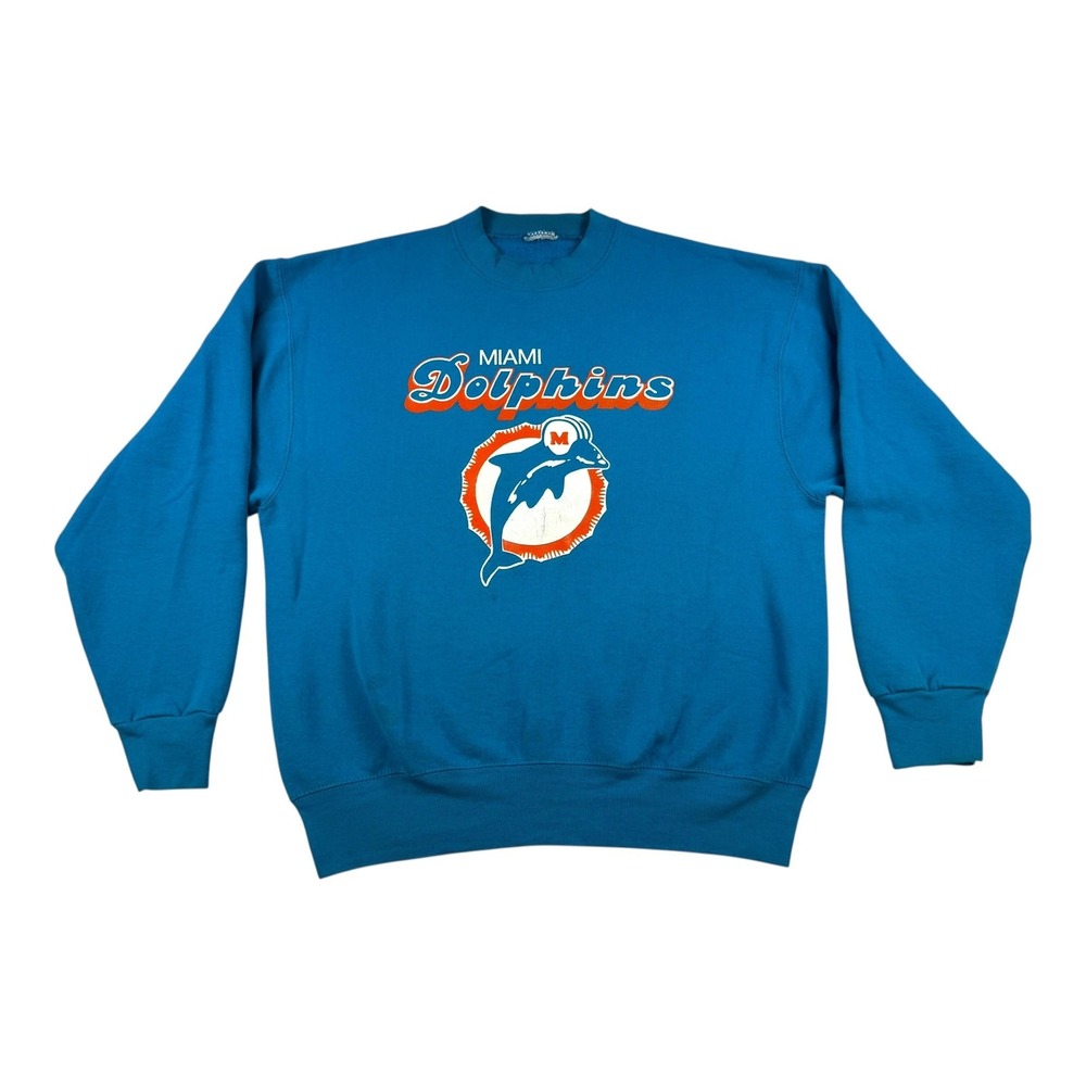 Vintage Miami Dolphins Sweatshirt Mens Large NFL Crewneck Pullover Football 80s